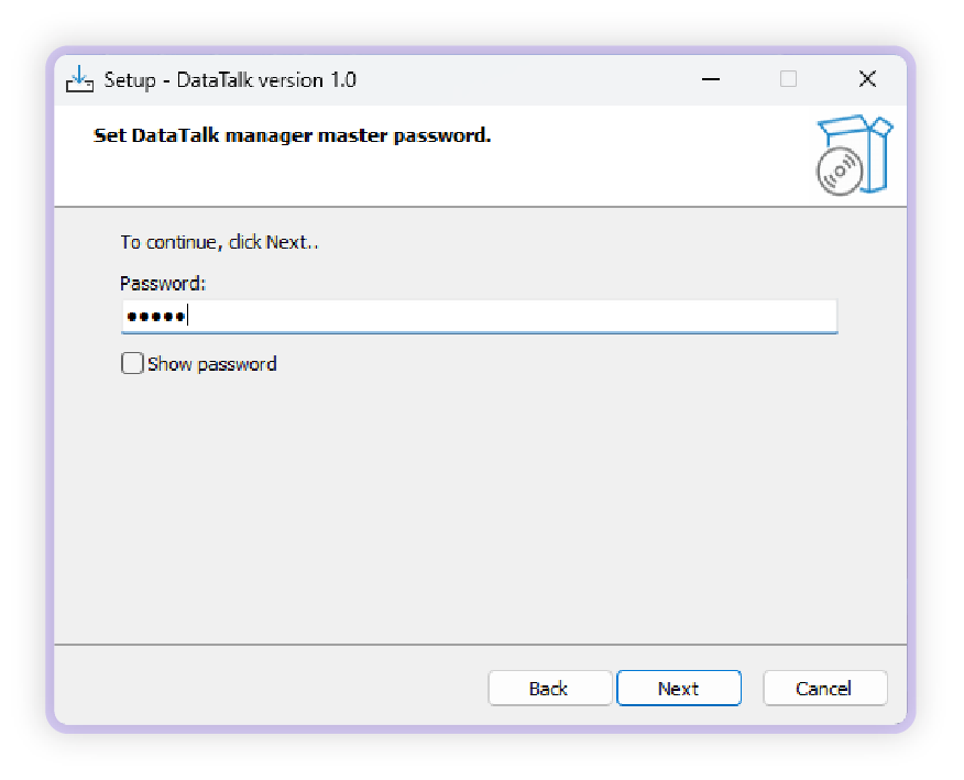 Password setup