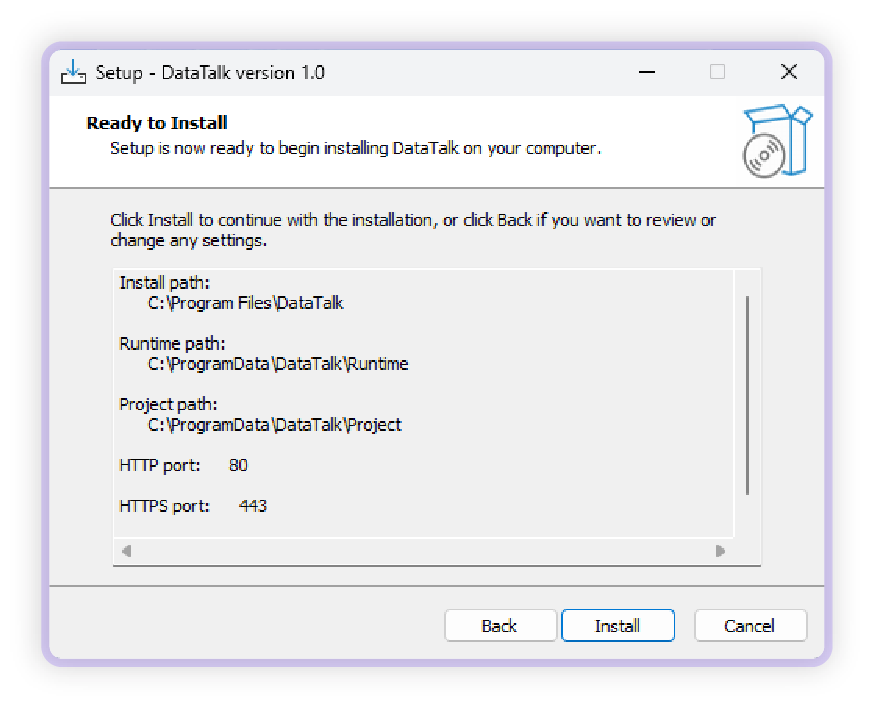 Confirmation screen