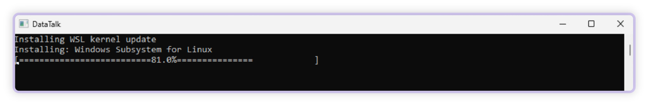 WSL installation prompt
