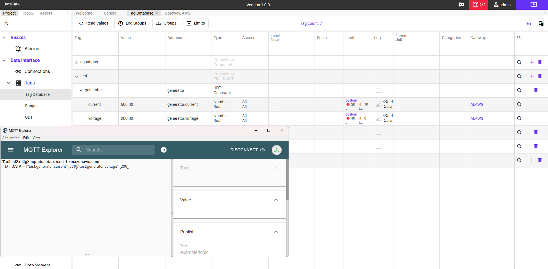 Tag Database — assigning tags to AWS gateway